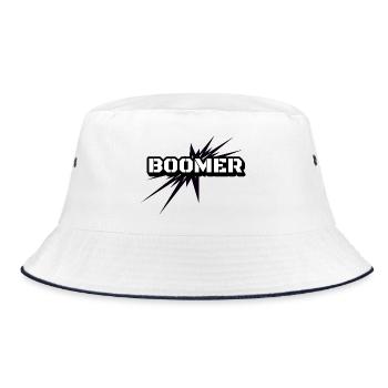 Boomer Exploded Font - Bucket Hat - white/navy - Front