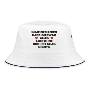 Ich liebe dich Lieblingsmensch - Bucket Hat - Weiß/Navy - Vorne