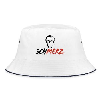Merz Schmerz - nein zu Merz - Kanzler - Bucket Hat - Weiß/Navy - Vorne