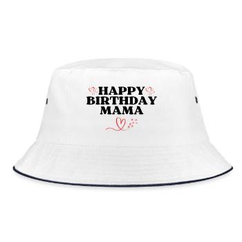 Happy Birthday Mama Lieblingsmensch Geburtstag - Bucket Hat - Weiß/Navy - Vorne