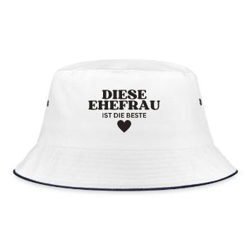 Diese Ehefrau ist die Beste - Bucket Hat - Weiß/Navy - Vorne