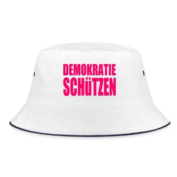 demokratie schützen - Bucket Hat - Weiß/Navy - Vorne