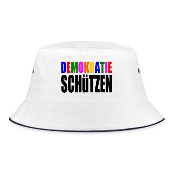 demokratie schützen - Bucket Hat - Weiß/Navy - Vorne