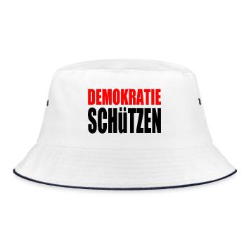 demokratie schützen - Bucket Hat - Weiß/Navy - Vorne