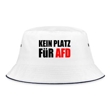 kein platz für afd - Bucket Hat - Weiß/Navy - Vorne