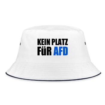kein platz für afd - Bucket Hat - Weiß/Navy - Vorne