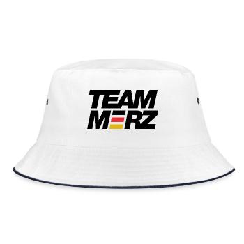 Team Merz - Kanzler - Bucket Hat - Weiß/Navy - Vorne