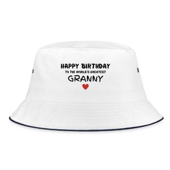 Happy birthday granny Geburtstagsgeschenk - Bucket Hat - Weiß/Navy - Vorne