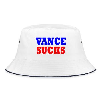 vance sucks - Bucket Hat - Weiß/Navy - Vorne