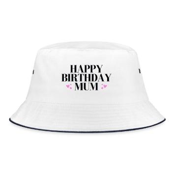 Happy birthday mum - Bucket Hat - Weiß/Navy - Vorne