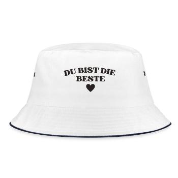 Du bist die Beste - Bucket Hat - Weiß/Navy - Vorne