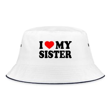 i love my sister - Bucket Hat - Weiß/Navy - Vorne