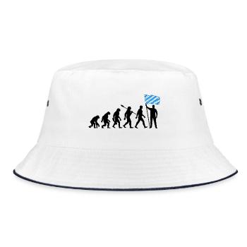 Bayern - Evolution - Flagge - Nation - Bucket Hat - Weiß/Navy - Vorne