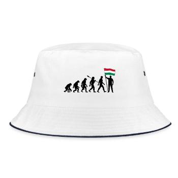 Ungarn - Evolution - Flagge - Nation - Bucket Hat - Weiß/Navy - Vorne
