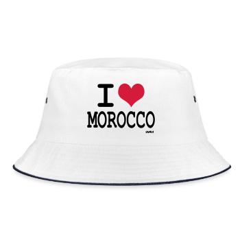 J'aime le maroc - couleurs personnalisables - Bob - blanc/marine - Devant
