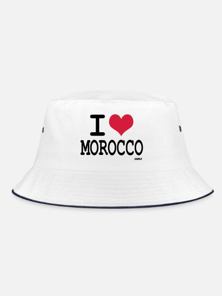 J'aime le maroc - couleurs personnalisables - Bob - blanc/marine - Devant