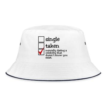 Mentally dating a celebrity - Bucket Hat - white/navy - Front