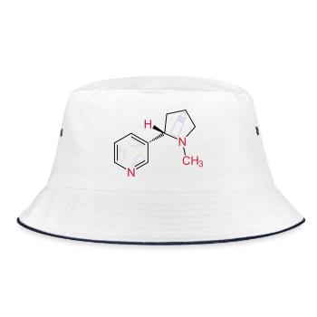 Vaping Nikotin-Nicotine - Bucket Hat - Weiß/Navy - Vorne