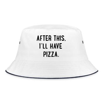 Pizza - Bucket Hat - Weiß/Navy - Vorne