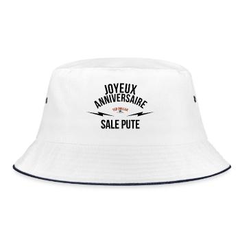 joyeux anniversaire sale pute - Bucket Hat - white/navy - Front