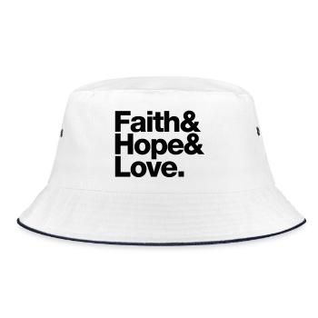 faith love hope - glaube hoffnung liebe - Bucket Hat - white/navy - Front