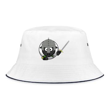 KnightSheep in battle - Bucket Hat - white/navy - Front