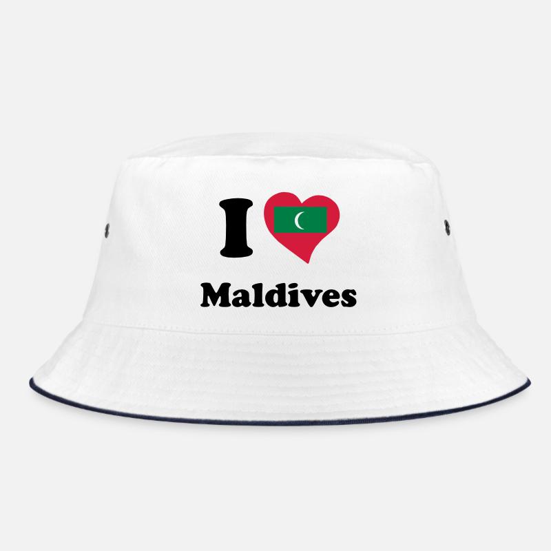 I love Maldives - Ich liebe Malediven - Bucket Hat - Weiß/Navy