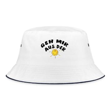 Geh mir aus der Sonne - Bucket Hat - Weiß/Navy - Vorne