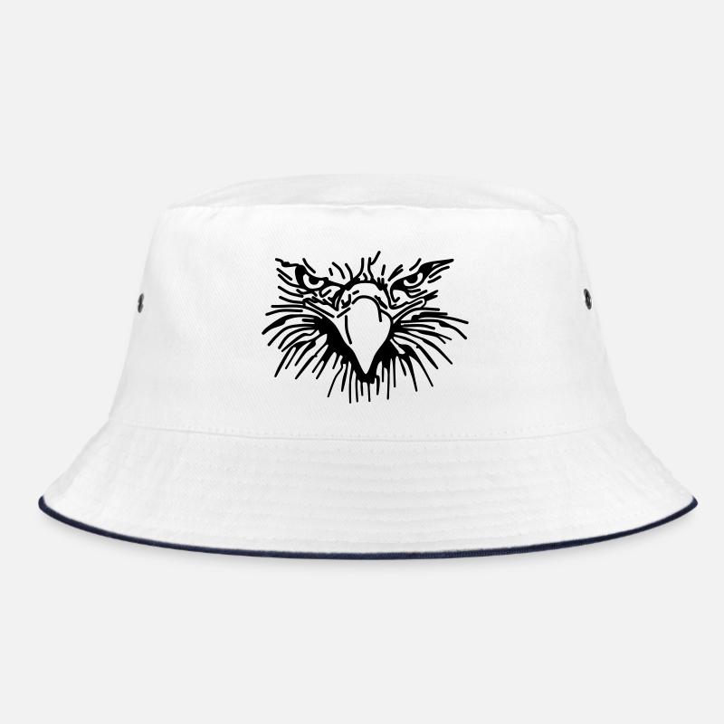 Böser Greif,Vogel,Geier,Adler,Raubvogel - Bucket Hat - Weiß/Navy