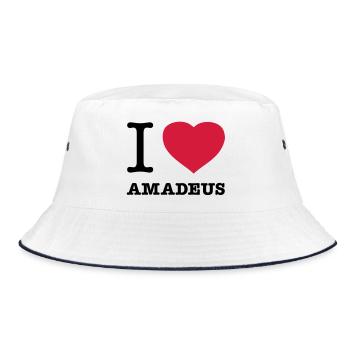 I LOVE AMADEUS - Bucket Hat - Weiß/Navy - Vorne