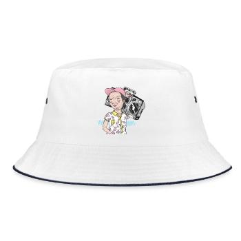 Summer time - Bucket Hat - white/navy - Front