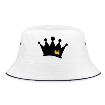 crown symbol - Bucket Hat - white/navy - Front