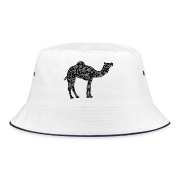 Beau motif camel silhouette contour noir - Bob - blanc/marine - Devant
