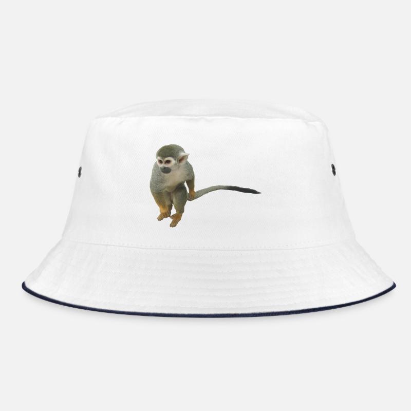 Affe - Bucket Hat - Weiß/Navy