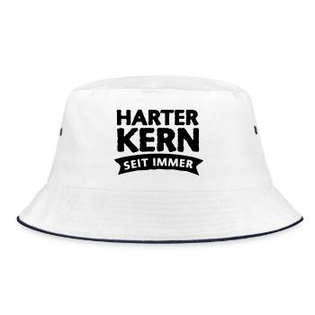 harter kern seit immer 1c - Bucket Hat - Weiß/Navy - Vorne