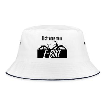 E-Bike Spruch Fahrrad Radfahrer Rad Geschenk - Bucket Hat - Weiß/Navy - Vorne