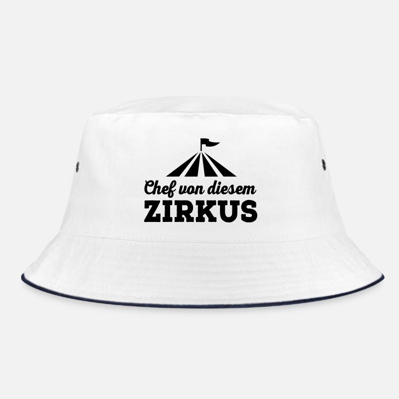 Chef von diesem Zirkus - Bucket Hat - Weiß/Navy