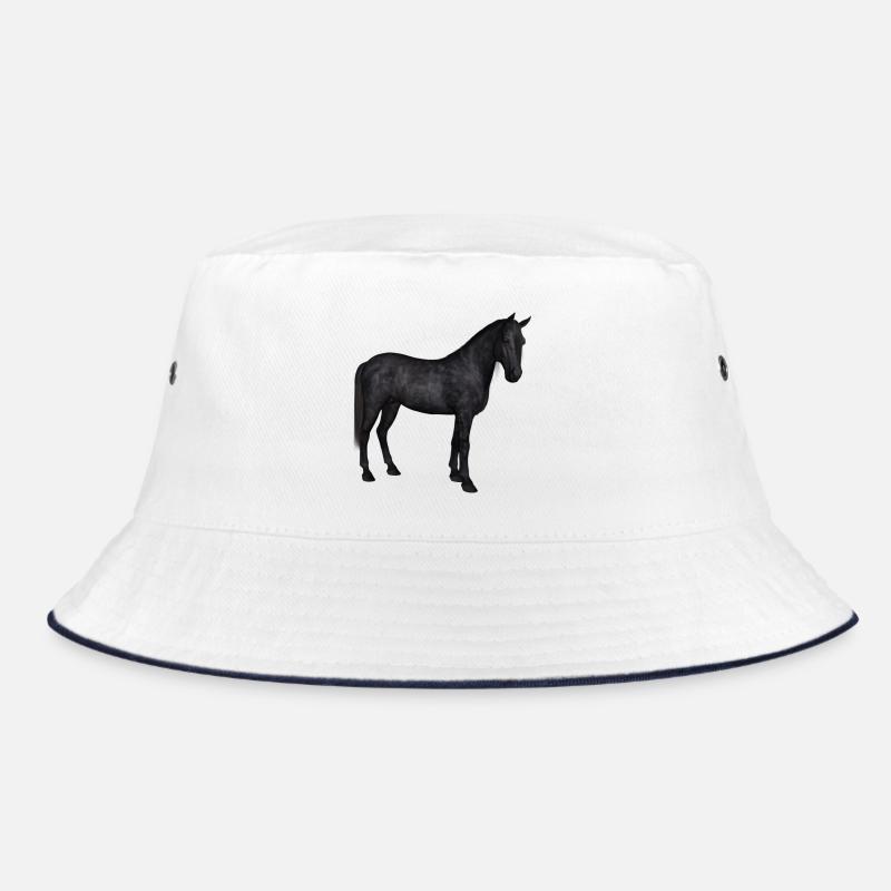 Elegant Gray Arabian on Dark Foundation Bucket Hat