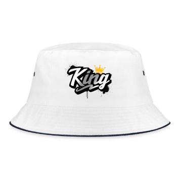 King - Bucket Hat - Weiß/Navy - Vorne