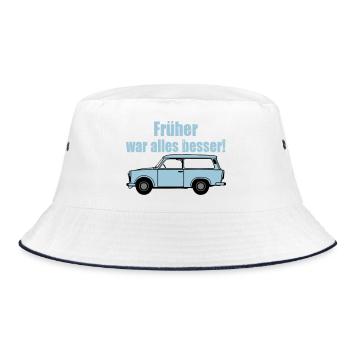  , DDR Kult , früher war alles besser (25) - Bucket Hat - Weiß/Navy - Vorne