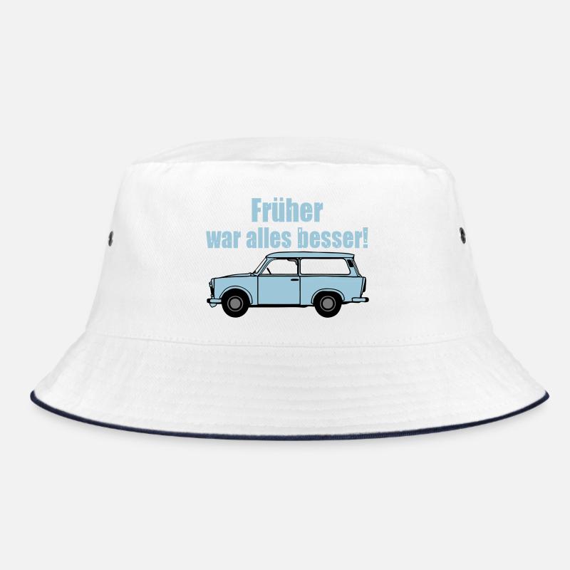  , DDR Kult , früher war alles besser (25) - Bucket Hat - Weiß/Navy