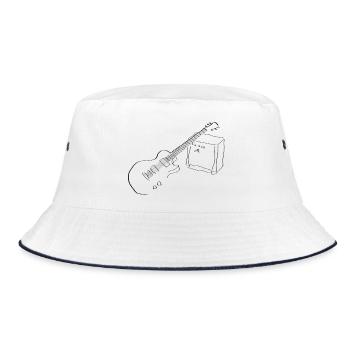 E Gitarre - Bucket Hat - Weiß/Navy - Vorne