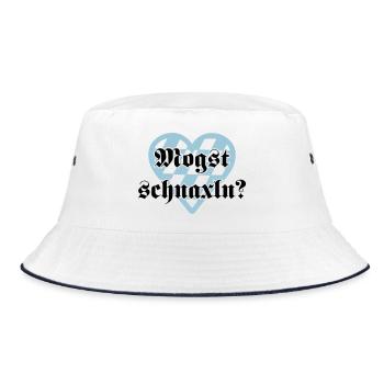 Mogst schnaxln - Bucket Hat - Weiß/Navy - Vorne
