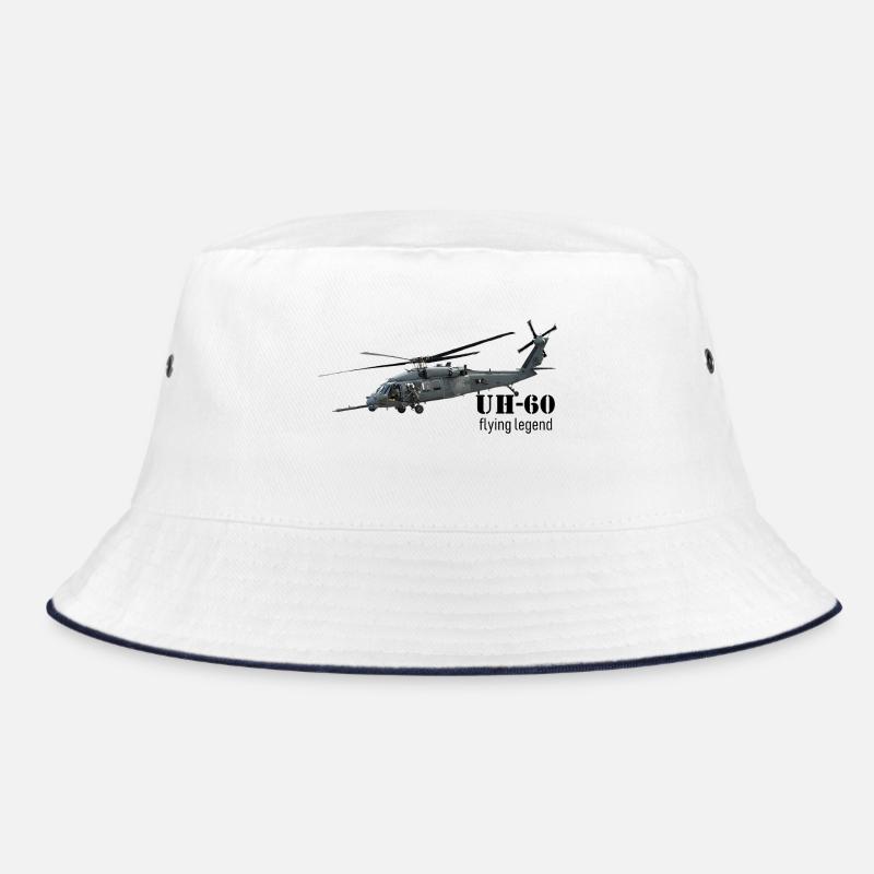 Helikopter - Bucket Hat - Weiß/Navy