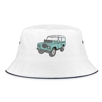 Land Rover 4 x 4 Land Rover Series3 88" - Bucket Hat - white/navy - Front