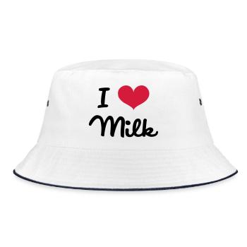 I Love Milk - Bucket Hat - Weiß/Navy - Vorne
