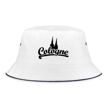 Cologne Classic Dom - Köln mit Kölner Dom - Bucket Hat - Weiß/Navy - Vorne