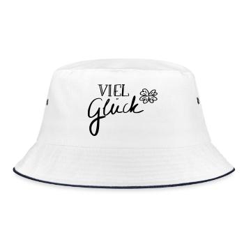 Viel Glück - Bucket Hat - Weiß/Navy - Vorne