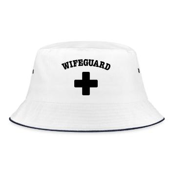 wife guard - Bucket Hat - white/navy - Front