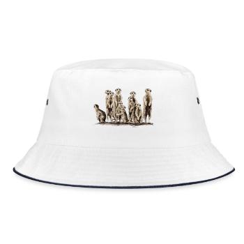 Meerkats - Bucket Hat - white/navy - Front